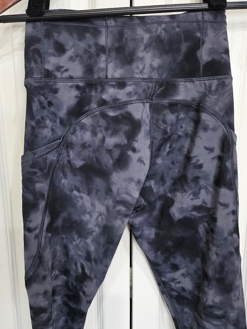 Lululemon Tie Dye High Rise Leggings Gray Black Pocket Athletic Yoga Pants. - Picture 7 of 7